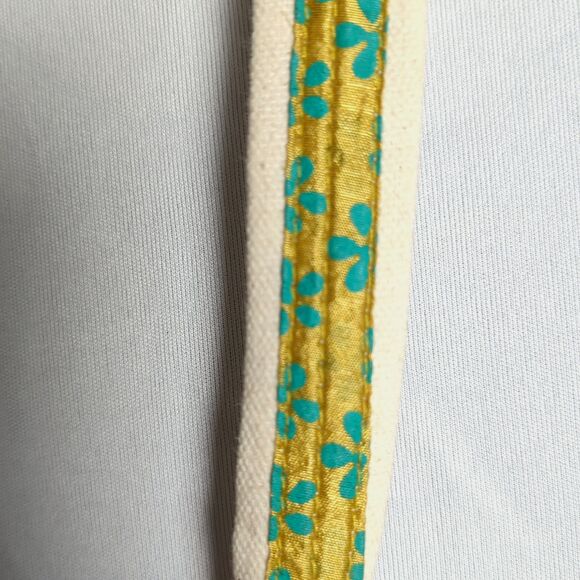 Handmade Silk Patchwork Crossbody Bag - Colorful Hippie Purse - Pom Pom Trim - Picture 5 of 5